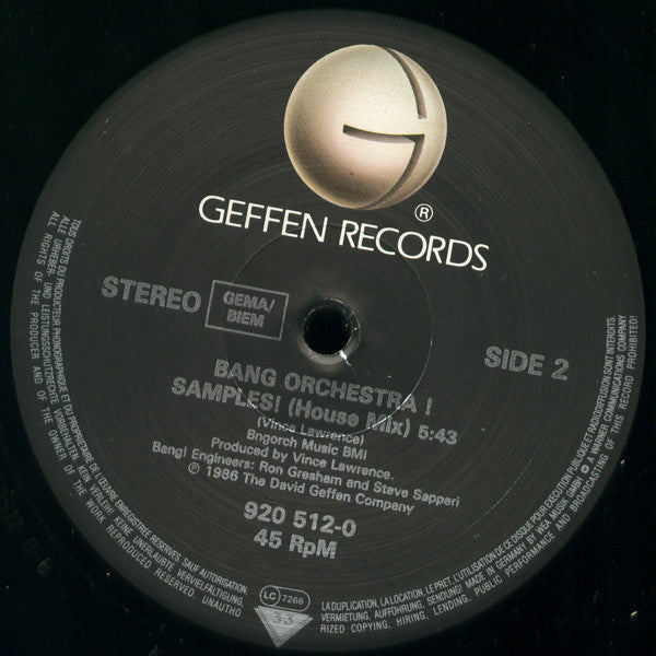 Bang Orchestra! : Samples! (12", Maxi)