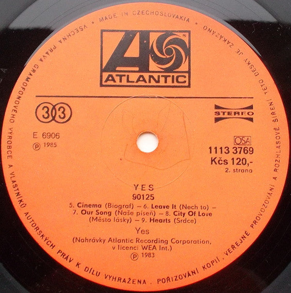 Yes : 90125 (LP, Album, RE)