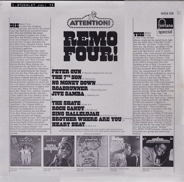 The Remo Four : Attention! Remo Four! (LP, Album, RE)