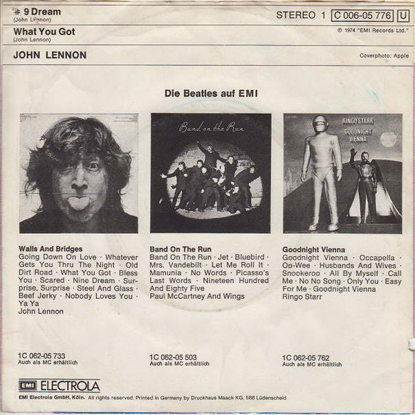 John Lennon : # 9 Dream / What You Got (7")