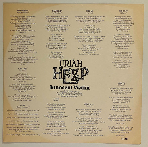 Uriah Heep : Innocent Victim (LP, Album, Eng)