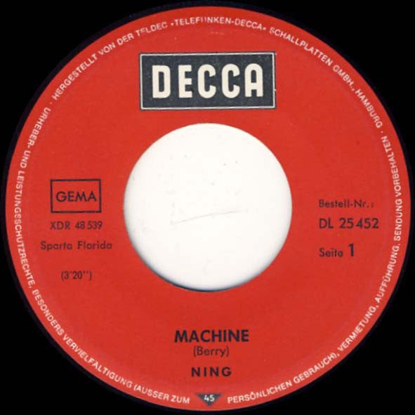 Ning (2) : Machine (7", Single, Mono)