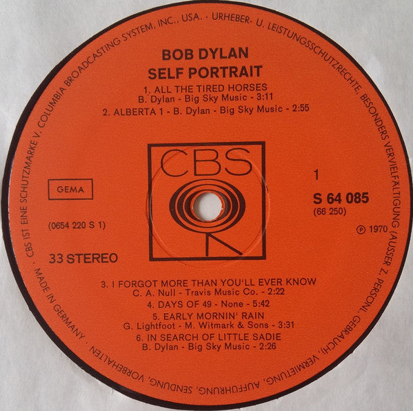 Bob Dylan : Self Portrait (2xLP, Album, Gat)