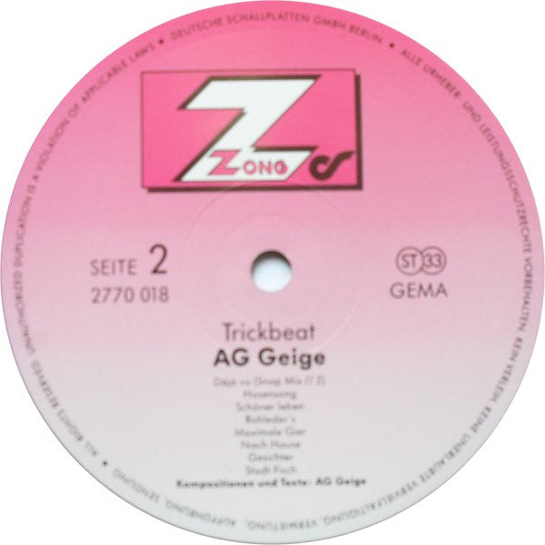 AG Geige : Trickbeat (LP, Album)