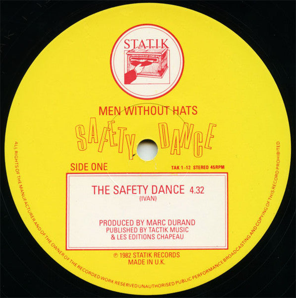 Men Without Hats : The Safety Dance (Extended 'Club Mix') (12", Single, EMI)