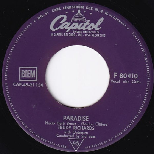 Trudy Richards : Paradise / Next Time (7")