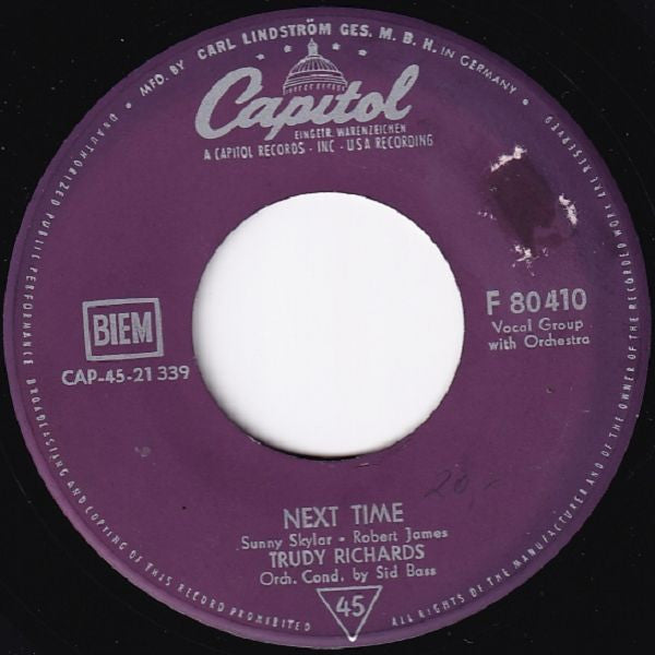 Trudy Richards : Paradise / Next Time (7")