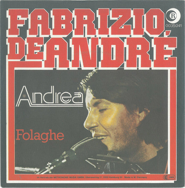 Fabrizio De André : Andrea (7", Single)