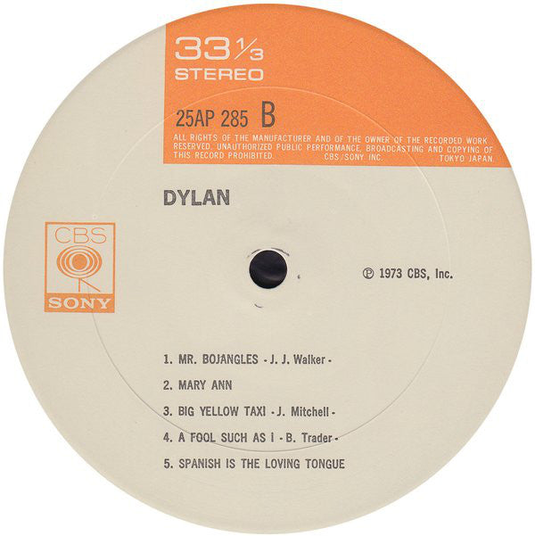 Bob Dylan : Dylan (LP, Album, RE)