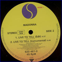 Madonna : Live To Tell (12", Maxi, Pos)