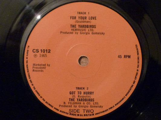 The Yardbirds : For Your Love (7", Single, RE)