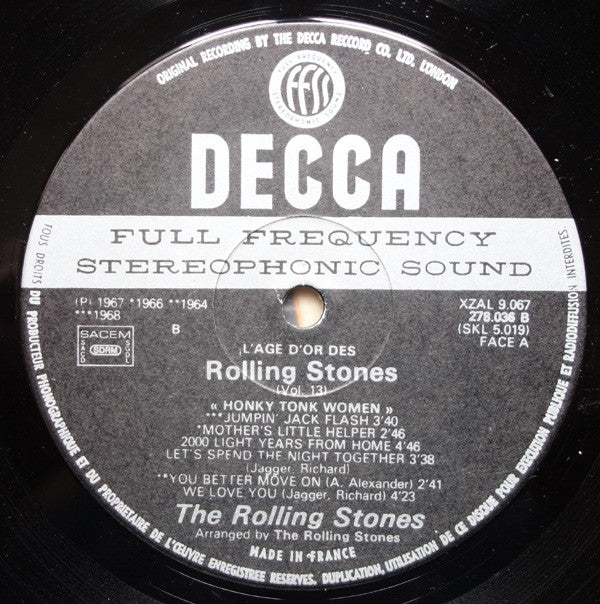 The Rolling Stones : «L'âge D'or» Des Rolling Stones - Vol 13 - Honky Tonk Women (LP, Comp, RE, Gat)