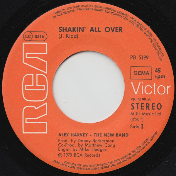 Alex Harvey - The New Band : Shakin All Over (7")