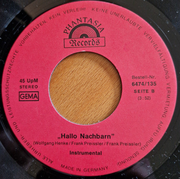 Ronny Hof : Hallo Nachbarn (7")