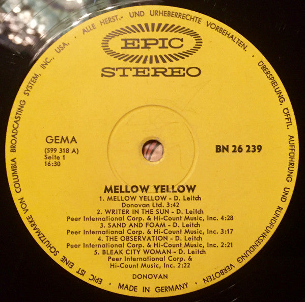 Donovan : Mellow Yellow (LP, Album)