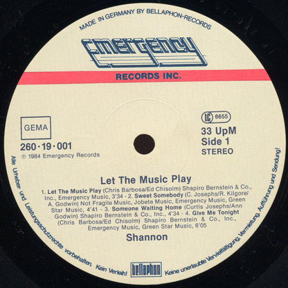 Shannon : Let The Music Play (LP, Album)