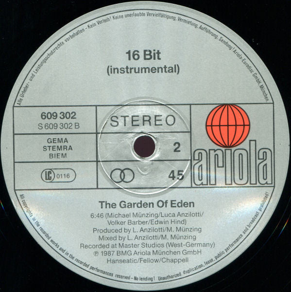 16 Bit Featuring Edwin Hind : (Ina) Gadda-Da-Vida (12", Maxi)