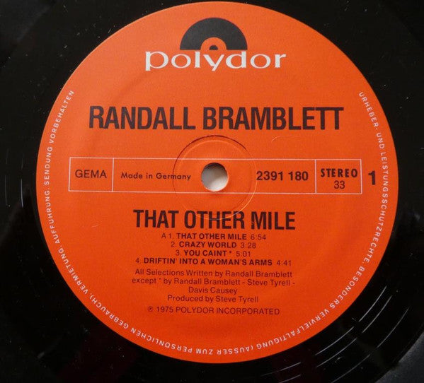 Randall Bramblett : That Other Mile (LP, Album)