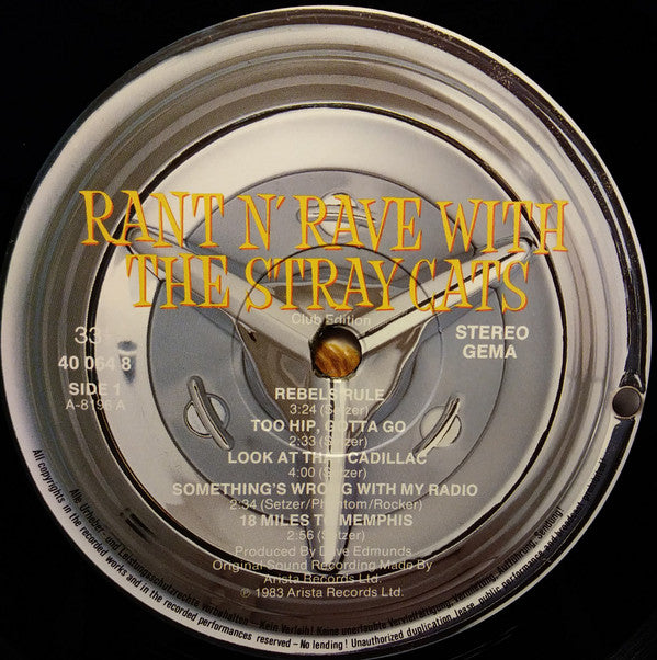 Stray Cats : Rant N' Rave With The Stray Cats (LP, Album, Club)