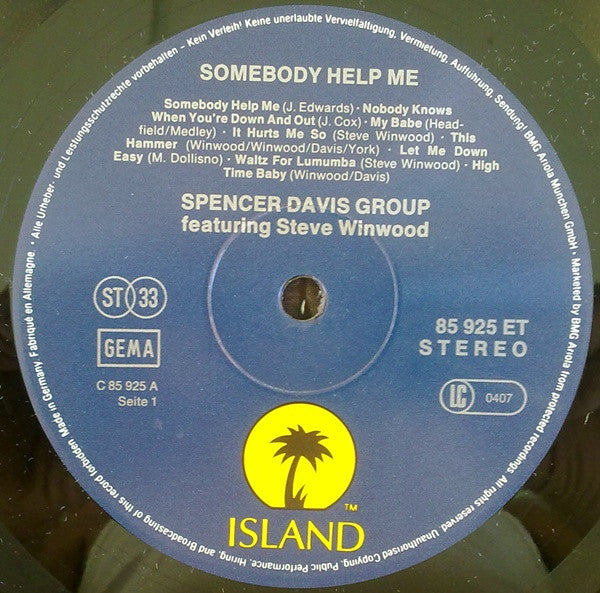 Spencer Davis Group* Featuring Steve Winwood : Somebody Help Me (LP, Comp, RE)