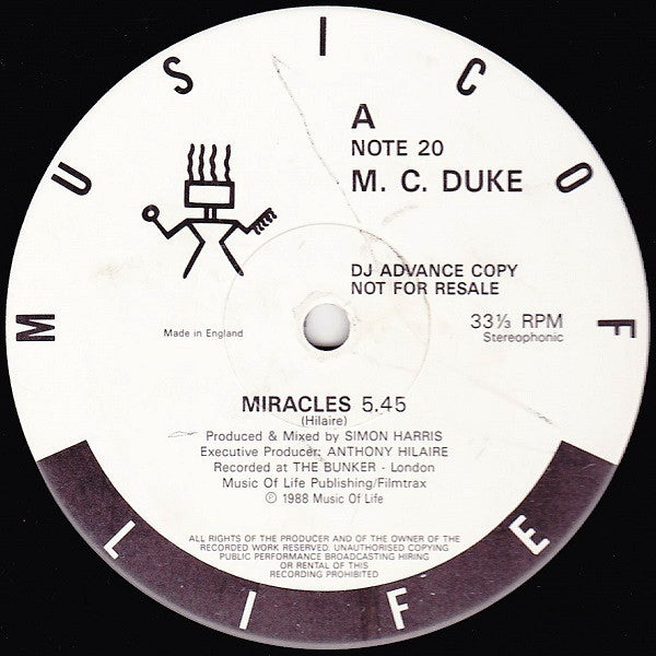 M. C. Duke* : Miracles (12", Promo)