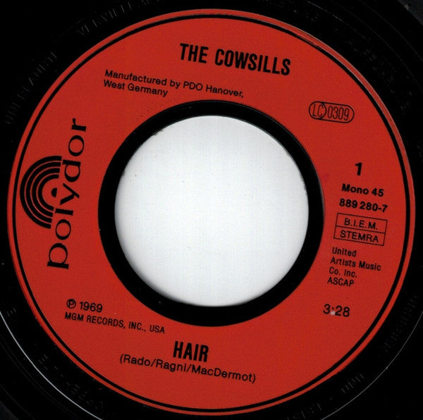 The Cowsills : Hair (7", Single, RE)