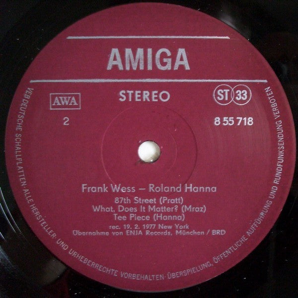 Frank Wess • Roland Hanna : Frank Wess • Roland Hanna (LP, Album)