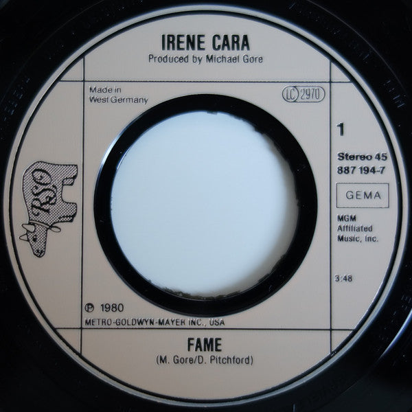 Irene Cara : Fame (7", Single, RE)