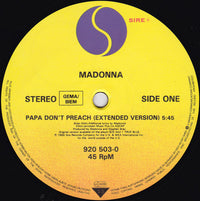 Madonna : Papa Don't Preach (Extended Version) (12", Maxi, Pos)