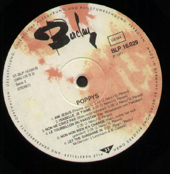 Poppys : Poppys (LP, Album)