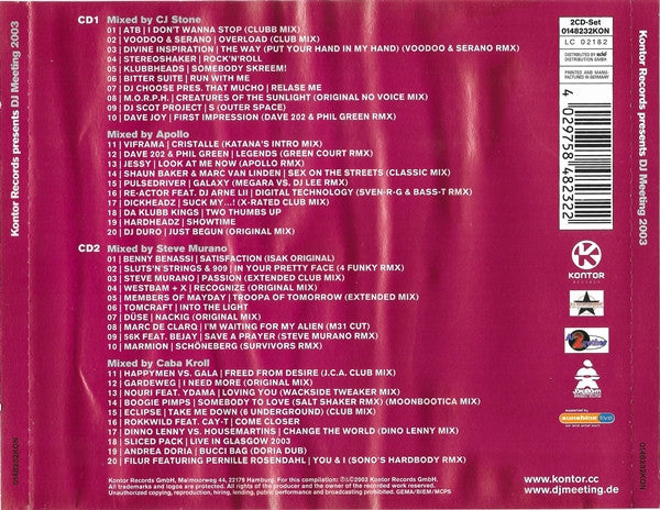 Various : Kontor Records Presents DJ Meeting 2003 (2xCD, Comp, Mixed)