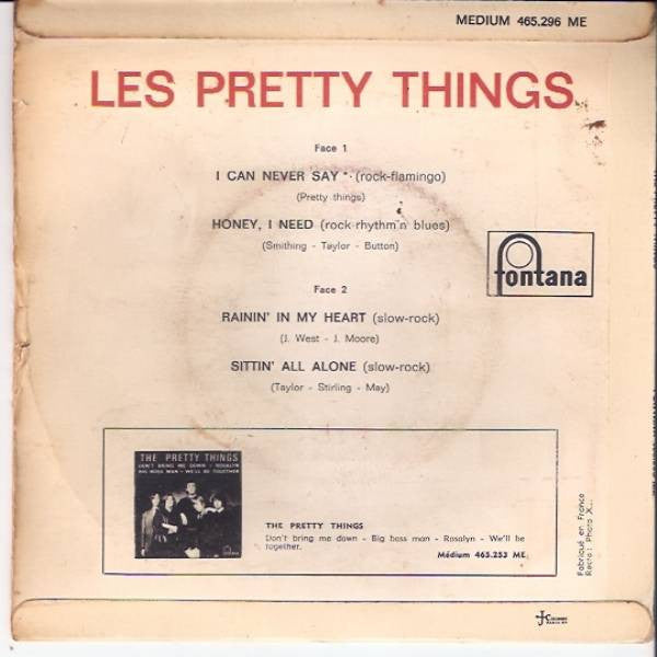 The Pretty Things : I Can Never Say  (7", EP, Mono)