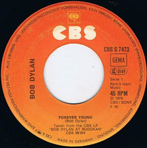 Bob Dylan : Forever Young (7", Single)