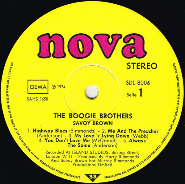 Savoy Brown : Boogie Brothers (LP, Album)