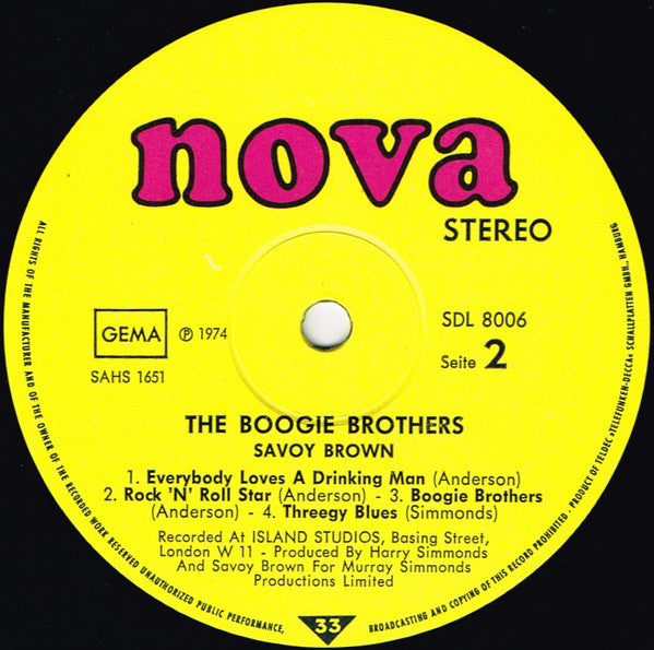 Savoy Brown : Boogie Brothers (LP, Album)