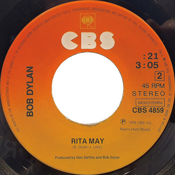 Bob Dylan : Stuck Inside Of Mobile With The Memphis Blues Again / Rita May (7", Single)