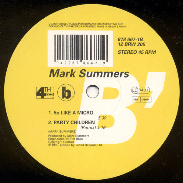 Mark Summers : Summers Magic (12", Die)