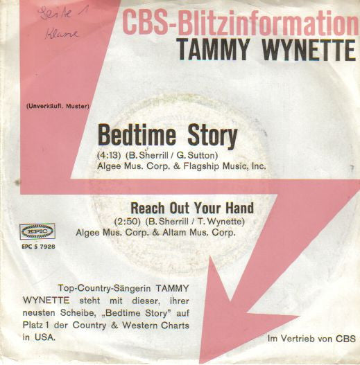 Tammy Wynette : Bedtime Story (7", Single, Promo)