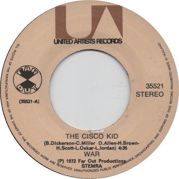 War : The Cisco Kid (7", Single)