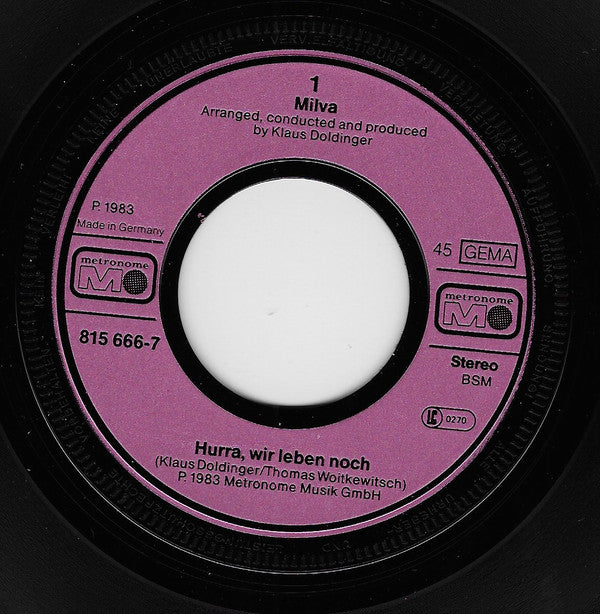 Milva : Hurra, Wir Leben Noch (7", Single)