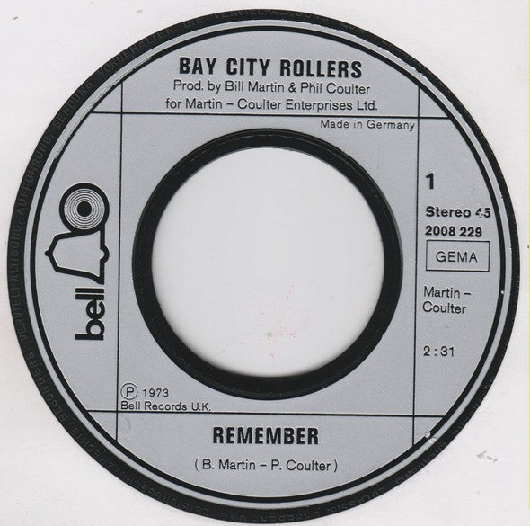 Bay City Rollers : Remember (7", Single)
