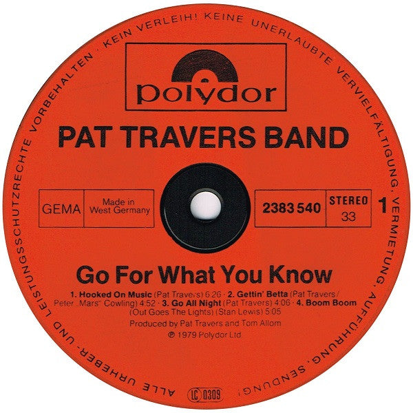 Pat Travers Band : Live! Go For What You Know (LP, Album)