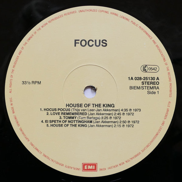 Focus (2) : House Of The King (LP, Comp, RE)