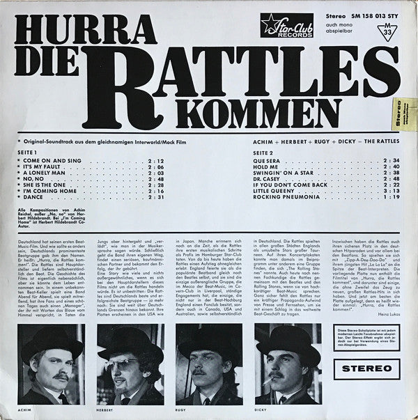 The Rattles : Hurra Die Rattles Kommen! (LP, Album)