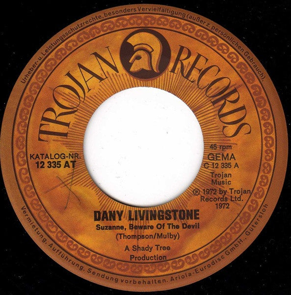 Dandy Livingstone : Suzanne, Beware Of The Devil (7", Single, M/Print)