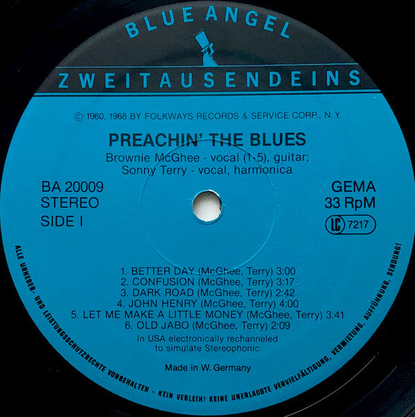 Sonny Terry & Brownie McGhee : Preachin' The Blues (LP, Album)