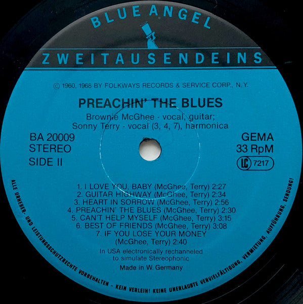 Sonny Terry & Brownie McGhee : Preachin' The Blues (LP, Album)