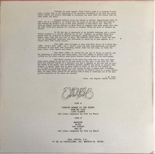 Chick Corea : Extasis (LP, Album, RE)