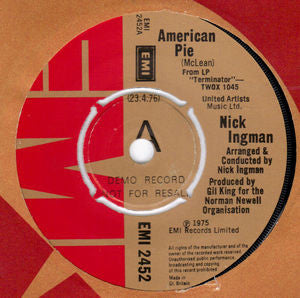 Nick Ingman : American Pie / Brass Knuckles / Terminator (7", Single, Promo)