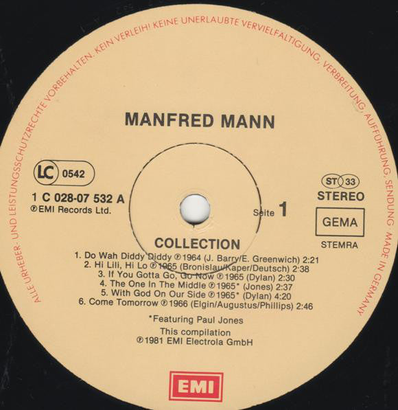 Manfred Mann : Collection (LP, Comp)